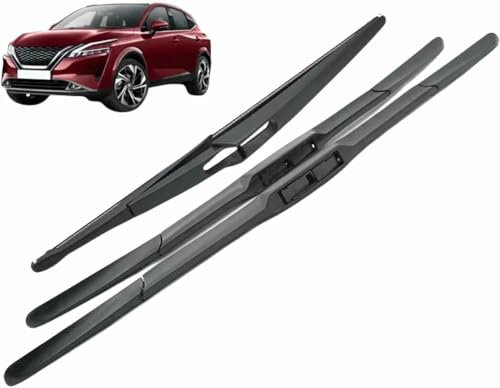 JUWENFF Window Wipers Front & Rear Wiper Blades Set For Nis&san Qashqai J12 2021-2024 26+17+12 Windshield Wipers