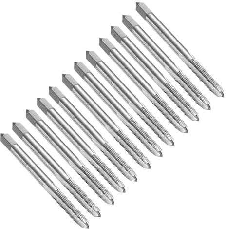 QUARKZMAN 12pcs Macho de Roscar de Flauta Recta, M5 x 0.8 Métrica Herramienta de Roscado Fresado de Roscas, Acero Rápido 6542 (HSS 6542)