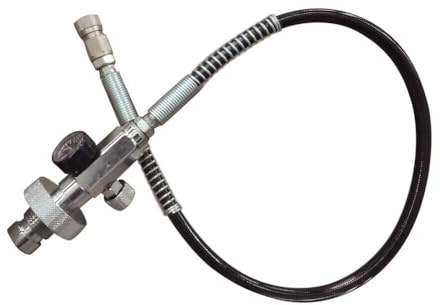CHIMHOON 4500PSI PCP laddningsstation 300 bar ventilationsventil manometer med slang, luftpåfyllningsadapter G5/8 tum, Paintball PCP påfyllningsstation, påfyllningsadapter, slangmätare högt tryck