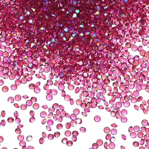 M METERXITY 14400Pcs Diamantes De Acrílico, 0.12 Pulgada/3mm Cristales De Confeti para Mesa De Boda para Rellenar Vasos/Artesanía, Gemas De Diamantes De Acrílico [Purpura Rojo AB]