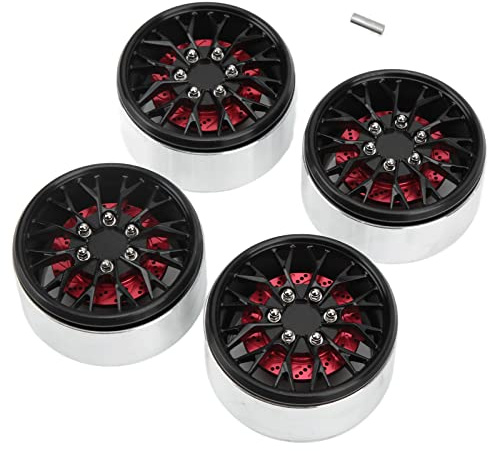 2.2 Inch Beadlock Wheel Rims Hub RC Aluminum Alloy Beadlock Wheel Hubs for Axial SCX10 RR10 Wraith 90048 90018 TRX4 Durable Lightweight High Performance Off Road Racing (Black)