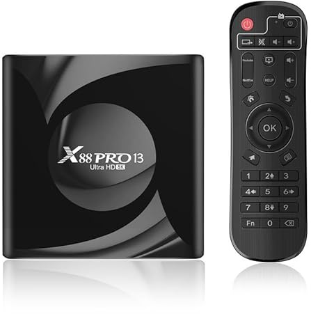 Decodificador Android TV 13.0, X88 Pro 13, LAN Ethernet De 1000 Mbps, 4 GB De RAM, 64 GB De ROM, RK3258/8K/3D/H.265/BT 5.0.,4gb+64gb