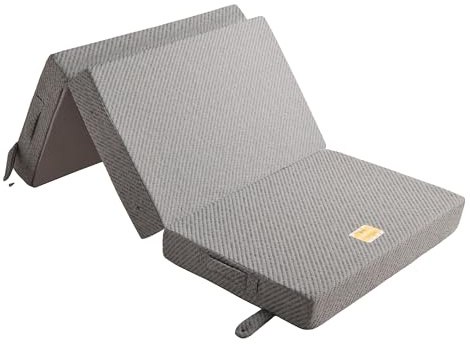 Snug Foldable Mattress - 10cm Foam Folding Floor Mattress Ideal Guest Bed Supportive Comfortable Trifold Design for Sleeping Sitting and Relaxing - Machine Washable Cover, Easy Storage - Single