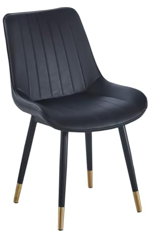 MBNKMEBU Modern Kitchen Dining Chairs Upholstered Leather Living Room Armless Chair With Comfortable Cushion For Bedroom Kitchen(Nero)