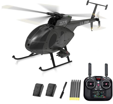 RCXTechPro YUXIANG F119S MD500 GPS RC Hubschrauber, 1/16 Maßstab 9CH 2.4G Flybarless Little Bird Flugzeug mit Optical-Flow, 6G/3D Flugmodi & Brushless Motor – RTF für Fortgeschrittene Spieler