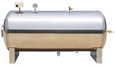 THNSAWX Stainless Steel Pressure Tank, Commercial Horizontal Well Pump Pressure Tank, Domestic Water Pressurized Storage Tanks, for Garden, Farm(60L/15.8Gal)