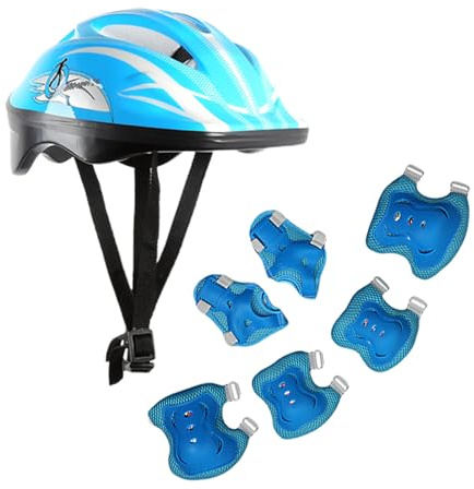 Attrezzatura protettiva per skateboard per bambini – Attrezzatura di sicurezza regolabile per bambini, kit di cuscinetti ammortizzanti per ginocchia, gomiti e polsi, attrezzatura di protezione