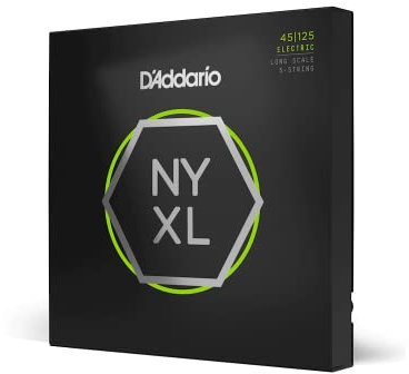 D'Addario E Bass Gitarrensaiten | Saiten E Bass | Bassgitarre Saiten | E Bass Strings | Bass Guitar Strings | nyxl45125 Nickel Wound Bass LT Top/mittel BTM 45–125 Lange Mensur Gitarre Saiten