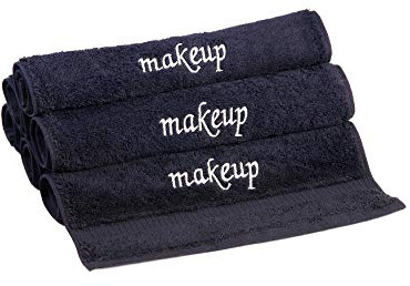 Towel Bazaar Premium Cotton Super Soft and Absorbent Turkish Towels (Black, 6-Piece Makeup Washcloths)