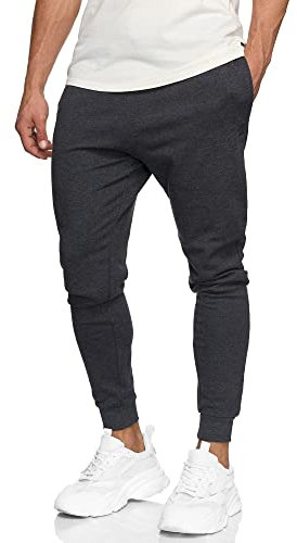 Indicode Herren Eberline Jogginghose aus 60% Baumwolle | Trainingshose Jogger für Männer Charcoal Mix, L