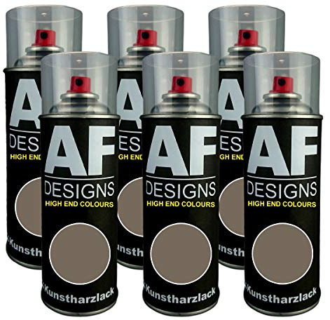 Alex Flittner Designs 6X Plástico Revestimiento Pintura en Espray Laca Colorida Lata de Aerosol RAL7006 Beige Gris Brillante Mate - RAL7006 Beige Gris Seda Mate