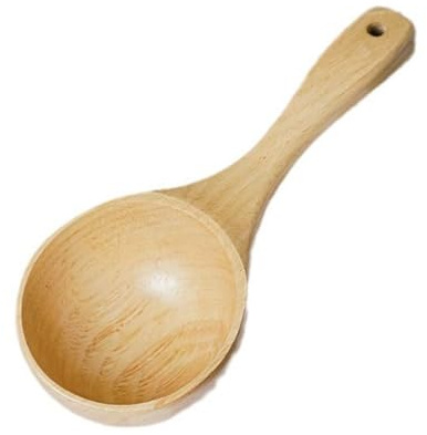 1 PCS Solid Wood Water Scoop Spoon Multipurpose Wooden Spoon Bath Salt Ladle Wooden Scoop for Canisters Flour Scoops Ladles for Cooking with Short Handle/Washing Powder