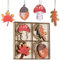 Valery Madelyn 12pcs 6cm Autumn Decorations, Wooden Hanging Tree Ornaments with with Maple Leaves, Acorn and Mushroom,Pendants for Harvest Fall or Halloween Home Decor