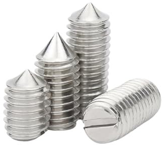 Vis à tête creuse 10 pièces/lot M1.6 M2 M2.5 M3 M4 M5 M6 304 en acier inoxydable à tête fendue, pointe conique, jeu de vis, extrémité conique, boulon sans tête(4mm X10p,M6)