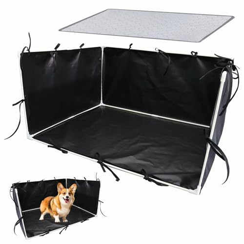 Sghtil Caja de para Perros | Recinto Grande para para Perros, fácil de Limpiar, Ajustable, Valla de Inodoro para Mascotas 600d para Interiores y Exteriores