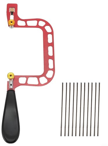 Sega curva a forma di U con telaio in lega con bloccaggio sicuro della lama e lunghezza regolabile, manico in gomma antiscivolo per stabilità, adatta per tagliare rami e progetti artigianali