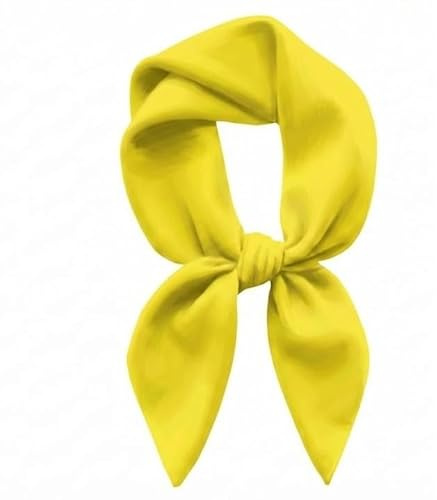 TigerTie Damen Nickituch Halstuch in gelb einfarbig Uni - Weiches Tragegefühl - Tuchgröße 60 x 60 cm - 100% Baumwolle