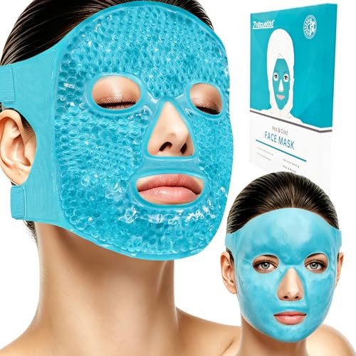 ZNÖCUETÖD Cold Face Eye Mask Ice Pack Reduce Facial Puff, Dark Circles, Gel Hot Heat Cold Compress Pack, Face SPA Gift for Woman Sleeping, Pressure, Headaches, Skin Care, Post Laser Cosmetic Care