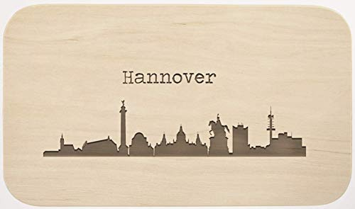 LIEBTASTISCH Frühstücksbrettchen Holz mit Gravur - Hannover Motiv Vesperbrett Holzbrettchen - Schneidebrett Jausenbrett - Brettchen für Brotzeit - Brotzeitbrett Geschenkidee