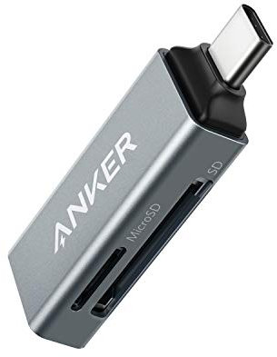 Anker 2-in-1 USB-C Memory Card Reader for SDXC, SDHC, SD, MMC, RS-MMC, Micro SDXC, Micro SD, Micro SDHC and UHS-I Cards, for MacBook Pro 2019/2018/2017 and More