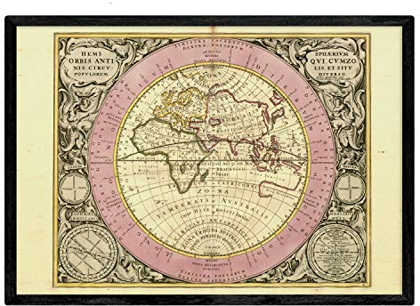 Nacnic Láminas con mapa astronomico antiguo. Poster de mapa astrologico en tamaño A3