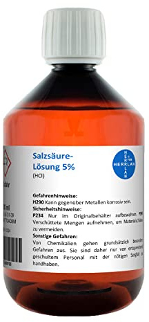 Salzsäure-Lösung 5% I 1x 500 ml I HERRLAN I Made in Germany