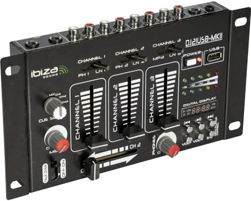 IBIZA DJ21USB-MKII DJ MISCHPULT MIT USB MP3 MEDIA PARTY DISCO MUSIK EVENT DJ BÜHNE LAUTSPRECHER SOUNDSYSTEM
