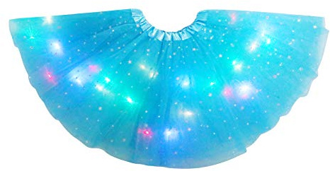 Hifot Falda Tutú para Niñas con Luz LED, Vestido Lentejuelas Tutu Ballet niña, Vestido Corto de Baile Colorido Princesa para Fiestas de Navidad