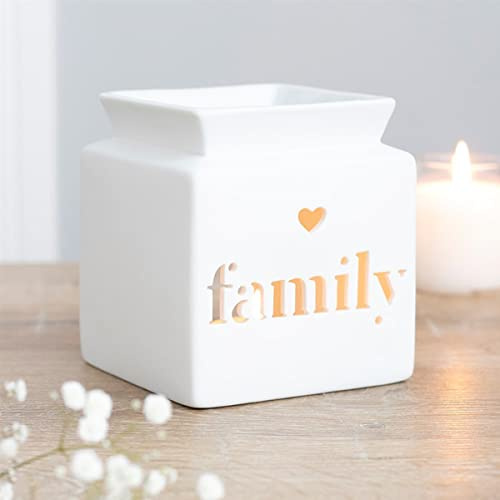 JJA Brûleur à huile familiale, chauffe-cire en céramique essentielle, diffuseur de bougie chauffe-plat, support de tartelettes d'aromathérapie, diffuseur de parfum, cadeau décoratif
