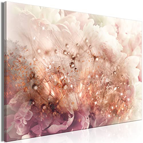 murando - Leinwandbild Pfingstrosen Pusteblumen, 120x80 cm, 1-teilig | Hochwertige Leinwand, sofort aufhängbar, ideal fürs Wohn- oder Schlafzimmer, wasserfest und lichtecht, langlebig, stilvoll