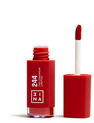 3INA MAKEUP - The Longwear Lipstick 244 - Rot Farbe - Matte Lippenstift mit Hyaluronsäure - Langanhaltender Hochpigmentiert Flüssig-Lippenstift - Vegan - Cruelty Free