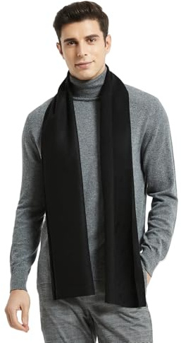 Glen Mila Men's Classic Winter Scarf Wool Scarves Extra Long Solid Color Plain Fashion Formal Soft Warm Scarf for Men Dad