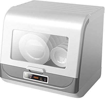 Lavastoviglie da Tavolo Mini Lavastoviglie Portatile Compatta Display LED 360° e Spray 72℃ Alta Temperatura Piano di Lavoro 6 Coperti Ene