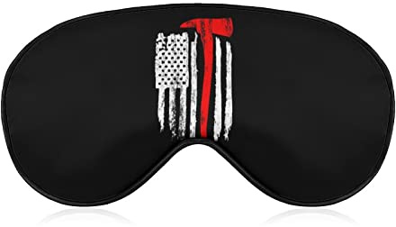 Fireman Axe Line American Flag Sleep Eye Mask Cute Blindfold Eye Covers Eyeshade for Women Men Gifts
