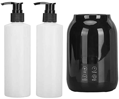 Colcolo Ölwärmer für 1 Flasche-Massageöl-Flaschenwärmer - Inkl. 2 Leere Flaschen, Temperaturkontrolle 30-65°C, Tragbar, Mit LED Display - Für Massageöl, Lotion, Creme, Spa & Zuhause, Schwarz