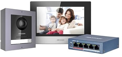 Hikvision Kit d'interphone vidéo IP Pour Villa ou Maison. un seul Bouton d'appel.