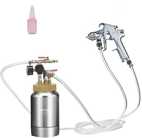 VEVOR Spray Paint Pressure Pot Tank, 2L/0.5gal Lightweight Air Paint Pressure Pot, 1.8mm Nozzle Spray Paint Gun 3m Hoses for Home Decoration Architecture Construction Automotive Painting, 45PSI Max