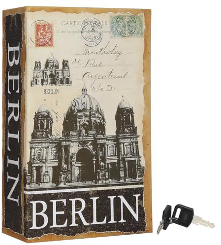 Diversion Buchtresor mit Schlüsselschloss, Lovndi geheimer versteckter Safe für Geld, Schlosskasten für Homeoffice, 24,1 x 15,7 x 5,6 cm, Berlin