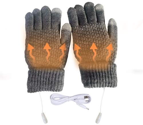 Luckxing Elektrische Handschuhe | Beheizte Handschuhe für Männer und Frauen mit Touchscreen,Elektrisch beheizte Handschuhe, Winddichte Winter-Thermohandschuhe aus Strickwolle zum Fahren