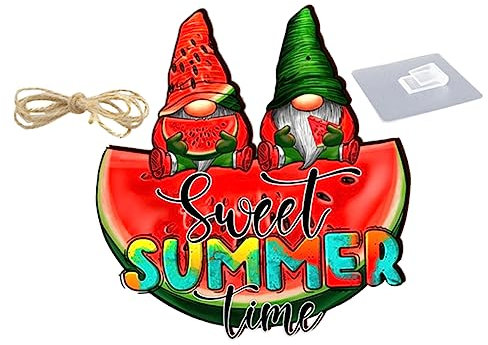 FUNOMOCYA Sommer Türschild Hängend Deko Wassermelone Haustür Anhänger Garten Willkommensschild Plaque Plakat Hängen