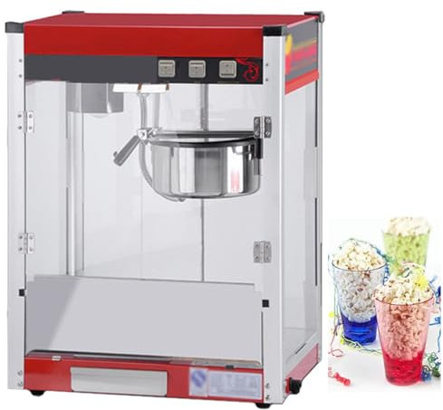 Máquina de Palomitas de maíz Gourmet, máquina de Palomitas de maíz eléctrica de 1,5 kW, con hervidor de Acero Inoxidable, Interruptor de Tres Botones, Adecuada para Fiestas Familiares y niños