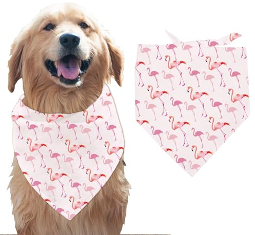 arricraft 1 Stück Haustier Hundehalstuch Rosa Dreieckiges Haustier Bandana Aus Baumwolle Mit Flamingo Tiermotiv Waschbarer Schal Lätzchen Bedrucktes Haustier Zubehör Häuptling Für Große Hunde