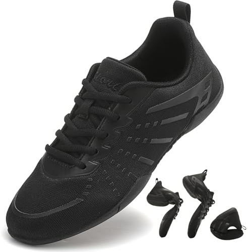 Kvwqoty Zapatos de Porrista para Mujer Cheer Zapatillas Cheerleader Cheerleading Niña Yoga Entrenamiento Danza Caminar Gimnasia Deportes al Aire Libre Negro 36