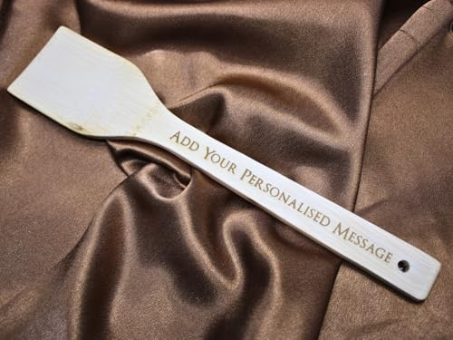 Handmade Wooden Engraved Personalised Spatula Spoon - Engraved on The Handle and Head