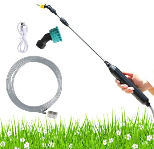 Spruzzatore per prato - Atomizzatore per piante a pressione, spruzzatore d'acqua a mano | Spruzzatore per piante ricaricabile USB con tubo da 2 m, strumenti di spruzzatura per piante per fiori di