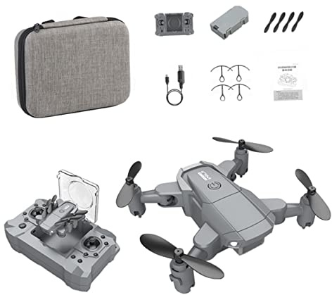 Toyvian Mini Drone Pieghevole Telecamera 4k per Fotografia, Quadcopter Rc Batteria 500mah, Facile da Trasportare per Selfie e Riprese