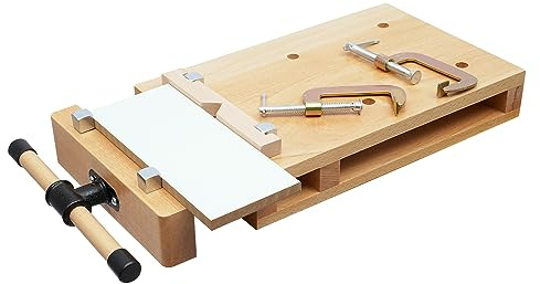 Wood Vise Workbench, Portable Hard Wood Workbench, Desktop Work Table Work Bench with G-Type Fixing Clips and Limit Blocks, for Home, Woodworking Studios, Fixed for Processing Wood