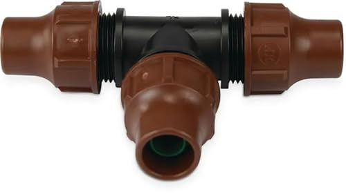 Rain Bird T-Stück BF-32 Lock Quick 16 mm (diverse) (16 mm x 16 mm x 16 mm) | Tropfbewässerung Anschlussstück für Tropfrohr (XF-Serie), 3-Wege-Verbindungsstück, Braun