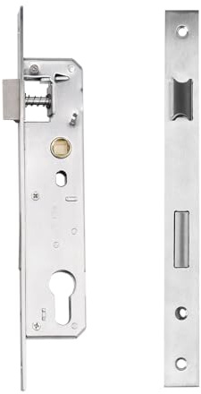 Qivine Serrure a Encastrer, Entraxe 85 mm Axe 25 mm, Serrure Porte Interieure en Acier Inoxydable, Serrures de Porte, Réversible Gauche et Droite, pour Porte à Cadre Tubulaire