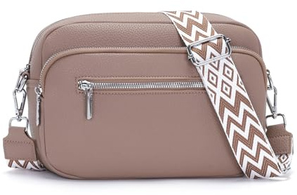 RQJZ 26x18cm Sac Bandouliere Femme Petit avec Large Sangle Sac à Main en Cuir Vegan Élégant Sac Bandoulière Femme Ajustable pour Quotidien & Voyage Rouge rouille